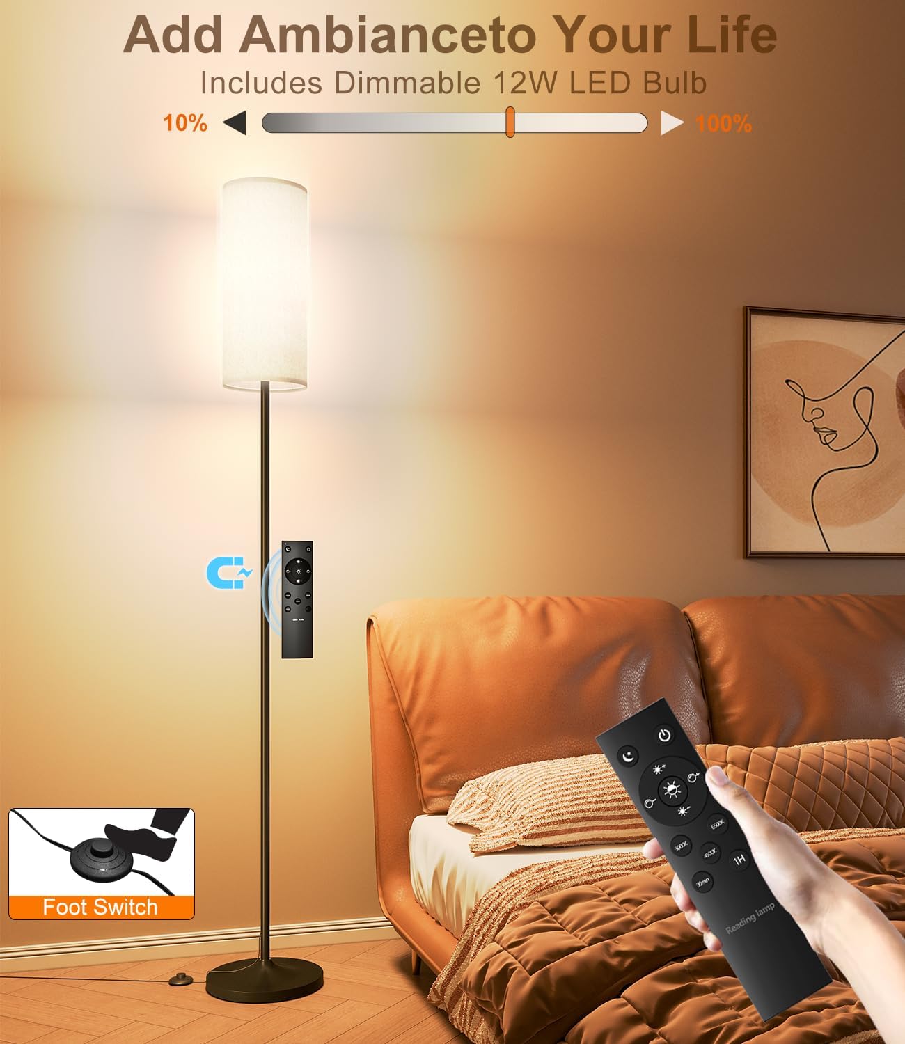 Long-Lampshade Floor Lamp