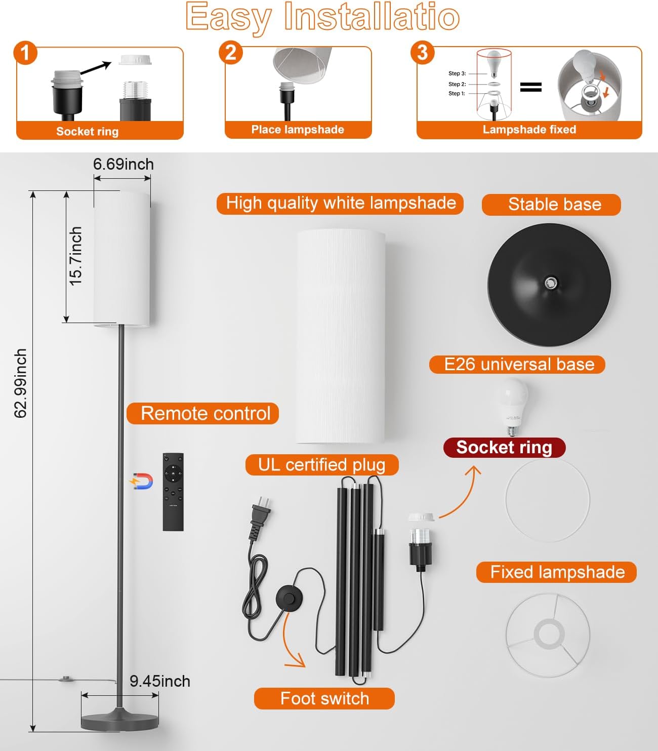 Long-Lampshade Floor Lamp