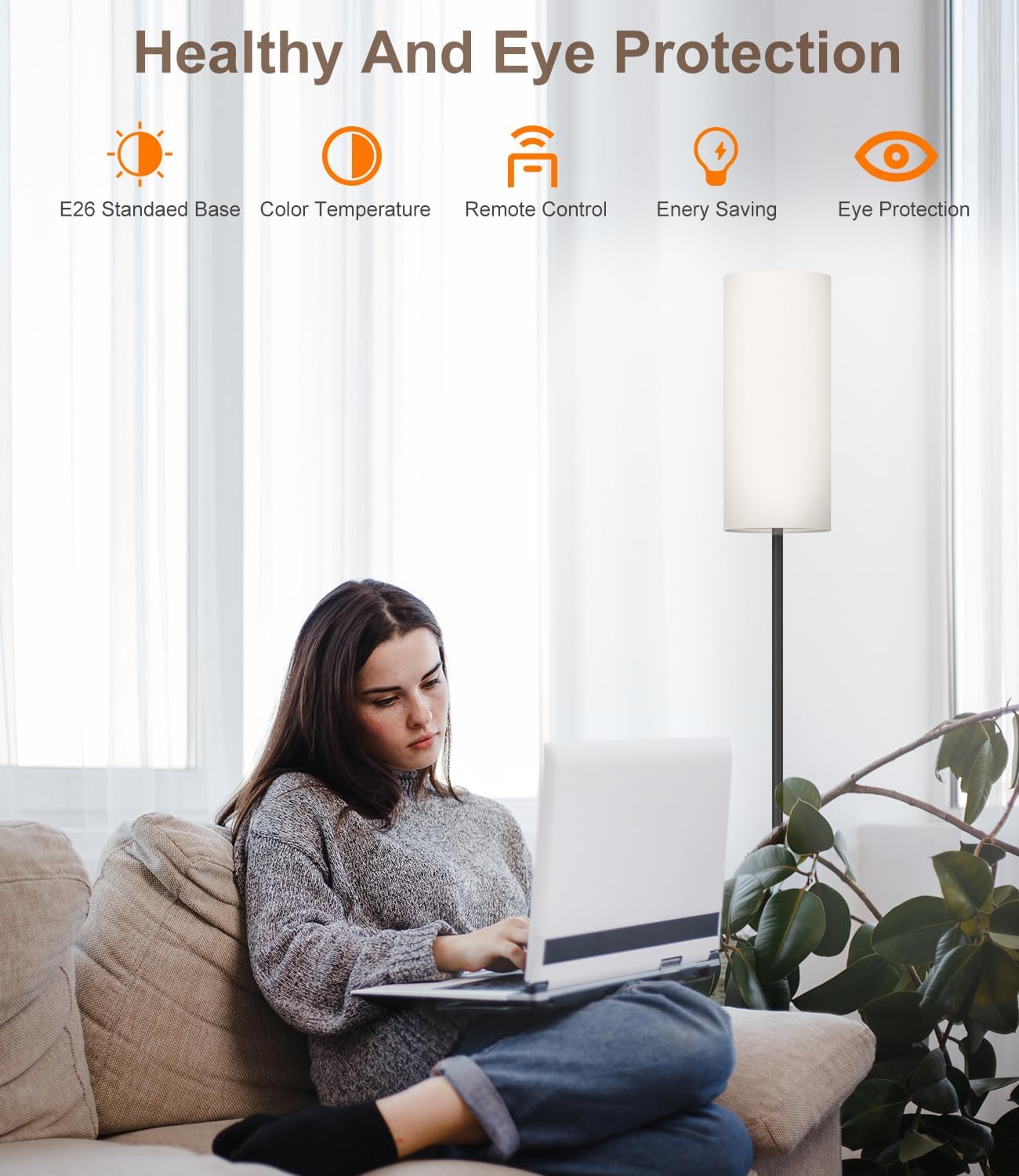 Long-Lampshade Floor Lamp